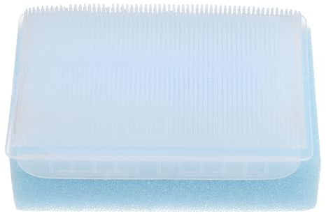 Gogogmee Sensory Brush for Therapy and Baby Bath Scalp Scrubber Soft Flexible Tactile Massage Brush Silicone Loofah for Infant Calming and Exfoliating in Light Blue