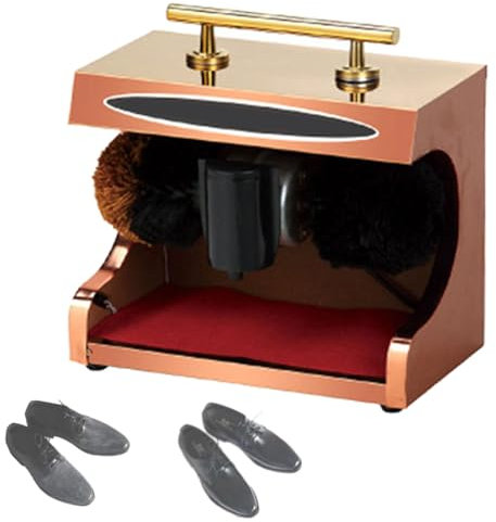 FBJAMZ Machine à cirer Les Chaussures, Machine à cirer Les Chaussures Automatique à la Maison/Machine à brosser en Titane électrique dans Le Hall d'hôtel (Gold)