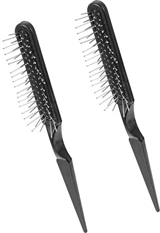 Gatuida Spazzola per Chioma 2 Pezzi in Abs Punta a Coda per Partizione Lineare e Massaggio del Capelluto Colore Nero per Styling Professionale