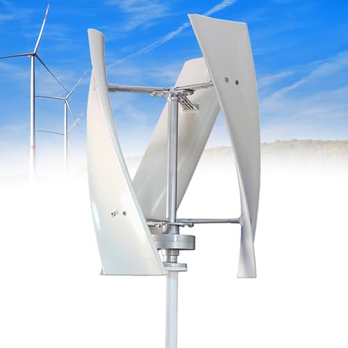 Generatore Eolico Verticale da 6000 W, 12 V/24 V CC, Mulino a Vento a 3 Pale con Controller per Illuminazione Domestica e Stradale, Soluzione efficiente per l'energia rinnovabile, Bianco