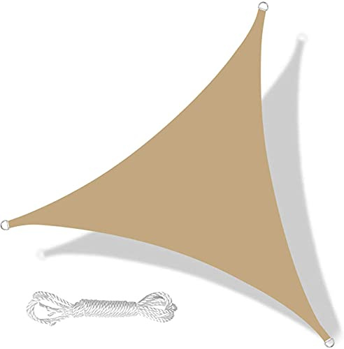 Tenda a vela triangolare 4 x 4 m, protezione UV 95% e baldacchino traspirante, per giardino, balcone, terrazza, soluzione ombreggiante per esterni