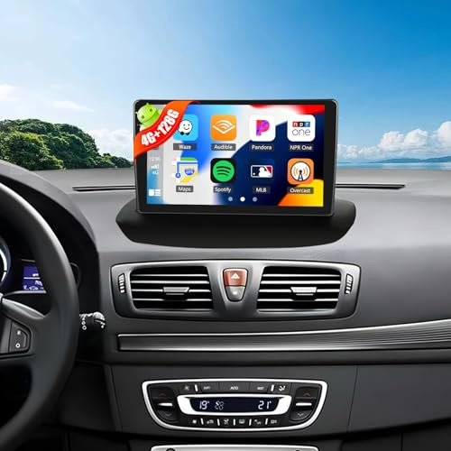 Android 15, 4G+128G GOHHDL Autoradio Navi per Renault Megane 3 2009-2014 con Carplay Wireless Android Auto, Radio per Auto da 9 Pollici 2Din con GPS Navi WiFi Bluetooth FM/RDS Radio EQ SWC Retrocamera
