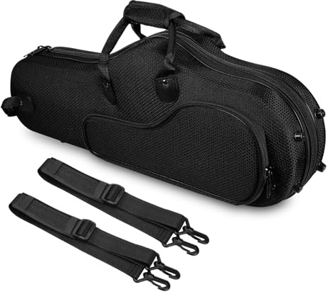 Altsaxophon Tasche für Alt Saxophon, Leichte Tragetasche Schwarz | Oxford Gewebe, Große Innenkapazität, Abnehmbare und Verstellbare Gurte, Stoßfeste Ausführung