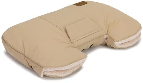 Fillikid Handwärmer Kalix Teddy Exklusiv | Kinderwagen Handmuff mit kuscheligem Teddyfell | Wind- & wasserabweisend, warmes Fleece Innenfutter, waschbar | Universell passend für Buggy & Kinderwagen
