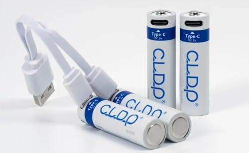 CLDP USB Rechargeable Batteries AA 1.5V 2600mWh | Type-C Fast Charging | Long-Life | 1000+ Cycles | LED Indicator | Eco-Friendly | 4 Pack Rechargeable Battery Set