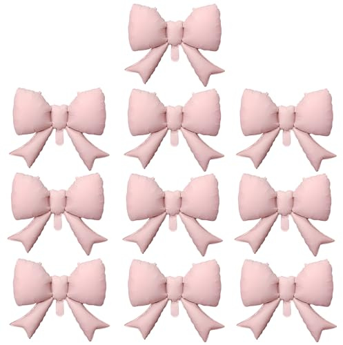 6er Set Ballon Mit Schleife, Luftballons Rosa Für Schleifen Deko Geburtstag, 6er Pack Helium Luftballons Ballons Rosa, Für Geburtstag Babyparty Valentinstag, Einfach Aufzublasen Und Dekorativ