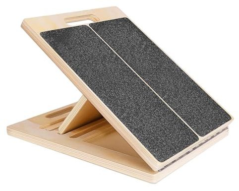 Planche Inclinée En Bois, Étireur De Mollets Réglable Supporte 159 Kg Planche Inclinée Pliable Pour Étirements Des Mollets, Usage Domestique, En Salle De Sport Et En Extérieur 15,5x13,3 Pouces