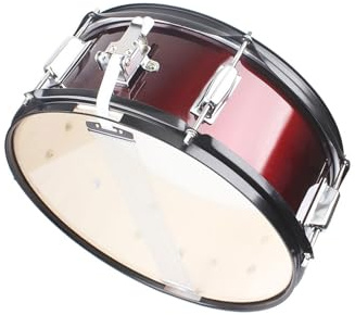 Btuty Stainless Steel Marching Snare Drum Set Professional Sound Lightweight for School Band Parade (Burgundy)