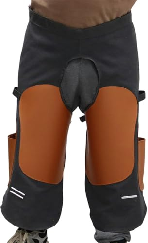 Generisch Delantal de herrador, pantalones de cuidado de equine con rodillera | Correa de hombro ajustable de piel sintética, delantal de soldador | para hombres, mujeres, padre, marido, agricultura