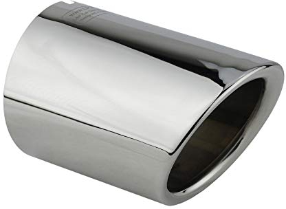 L&P A284-1 Auspuffblende Endrohrblende Chrom Edelstahl spiegel poliert Plug&Play Endrohrblenden Auspuffblenden Auspuff Blende für 65mm Endrohre