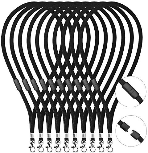 Fushing 100pcs 45cm Nackenband Schlüsselband mit Sicherheitsverschluss und Swivel Schließe für ID-Karten, Abzeichen, Schlüssel, Mitarbeiter, Besucher, usw