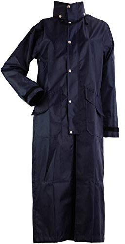 Lazura - Damen Regenmantel Brighton – Nachtblau – Gr. XS - XL | Extra lange Regenjacke mit Reitschlitz – wasserdicht & windabweisend – Regenponcho zum Wandern & Reiten