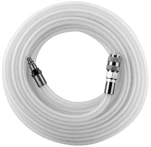 VITO Manguera de compresor de aire, accesorios de compresor de aire, 10 m, con función de montaje rápido, color: blanco/transparente, de tela de PVC, máx. 15 bares - VIMC10