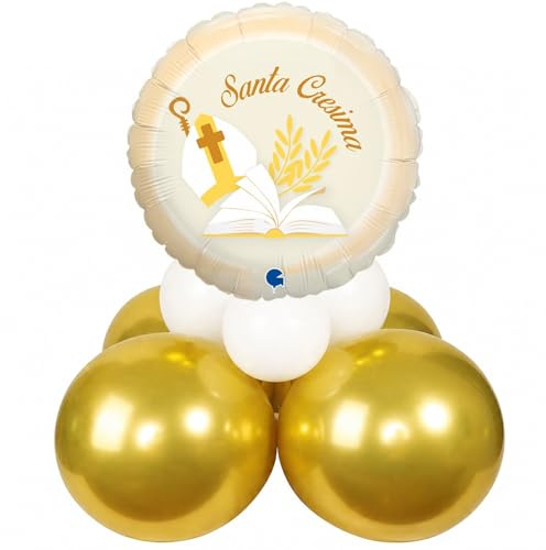 Isola Party Centrotavola di palloncini per feste di Santa Cresima| Decorazione e addobbi tavolo per Cresima bambino e bambina| 12 pezzi