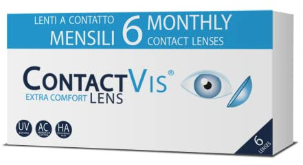 ContactVis Extra Comfort Lens, 6 Lenti A Contatto Mensili per la correzione della miopia -4.00