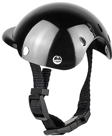 PETCUTE Hundehelm für Hunde,Haustier Hund Helm mit Entlüftung,Sonne Regen Schutz,Haustier Einstellbare Helm,Universal ABS Hund Motorrad Helm für Mittelgroße Hunde, Kleine Hunde, Katzen