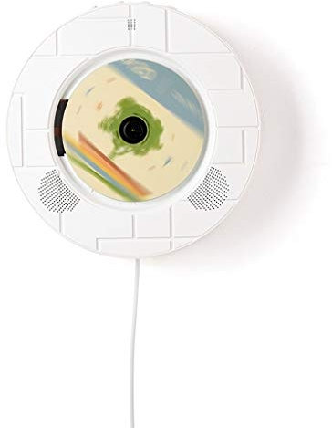 tuzhi CD Players Wall-mounted Boombox DVD/CD Player with Bluetooth, Remote Control, FM Radio, USB MP3 Playback, 3.5mm Headphone Jack Mini Home Audio White