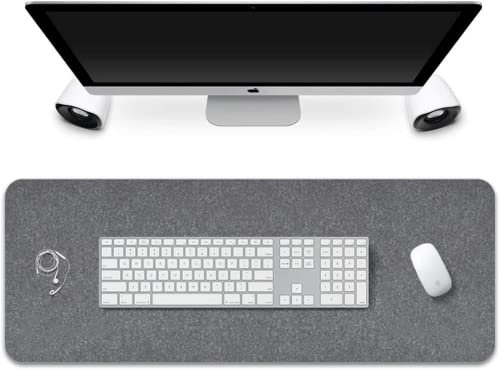 Hochwertige Schreibtischunterlage aus Filz mit rutschfester Unterseite, 90 x 45 cm, Tastatur-Mauspad, Computer-Schreibtischunterlage zum Spielen/Schreiben, kratzfest, wasserdicht,