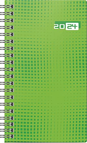 rido/idé Wochenkalender Modell Taschenplaner int. 2024 2 Seiten = 1 Woche Blattgröße 8,7 x 15,3 cm grün