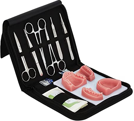 MYDLO Zahnmedizinisches Nahtset | Komplettes Nahtset Mit 4 Nahtpads | Perfekte Zahnarztgeschenke | 6 Hochwertige Zahnärztliche Nahtwerkzeuge | Nahtpraxis | Perfektes Nahtmaterial