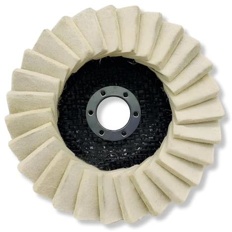 Boxonly Wool Polishing Wheel 125mm Disc Metal Polishing Angle Grinder Buffing Wheels Polishers Louver Wool Pads for Glass Marble Metal