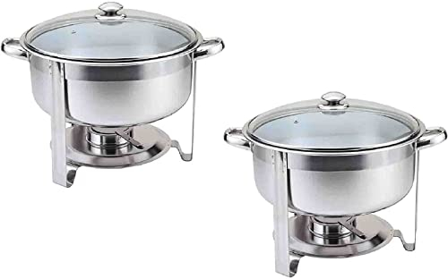 Chafing Dish 5l Set Professionale di Contenitori Scaldavivande in Acciaio Inox per Buffet Scaldavivande Catering Buffet Feste,B 3.5l 2pcs