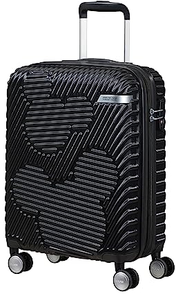 American Tourister Mickey Clouds, Spinner S, Erweiterbar Handgepäck, 55 cm, 38/45 L, Schwarz (Mickey True Black)