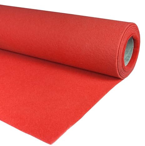 ALFOMBRAS IBERIA | Alfombra Roja | Moqueta por Metros Decoracion Pasillo, Bodas, Eventos | Moqueta Ferial Disponible en Varias Medidas | Color: Rojo (15m x 100cm)
