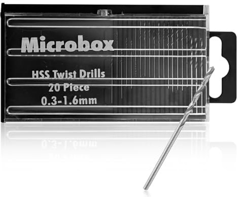 GLADFRESIT 20Pcs HSS Mini Micro Drill Bit Set, High Speed Steel Twist Precision Drill Bits DIY Kit Rotary Hand Tools, 0.3-1.6mm Shank