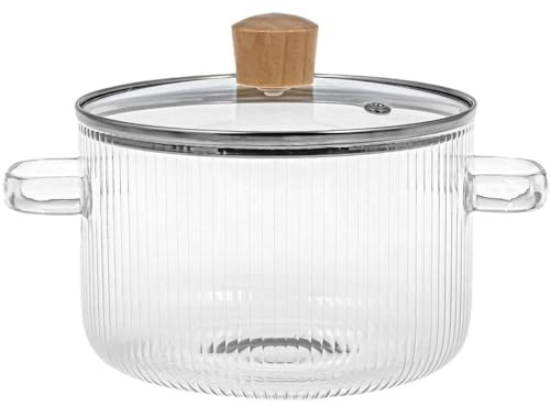 pulunto Glas Kochtopf mit Deckel Klarglas Simmertopf für Herd Top Herd Kochgeschirr Topf Küche Kochtopf