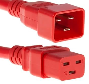 Power Jumper Cable IEC C19 Female to IEC C20 Male Red 0.5m