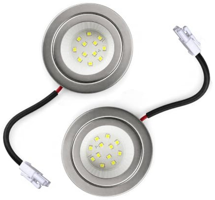 ruehalf 2-Piece 12V DC 220V 1.5W Exhauster Ventilator Light Bulb 55mm Cut Hole Cooker Range Hood LED Light Mini Vent Light (Color : 220V AC White, Size : No)