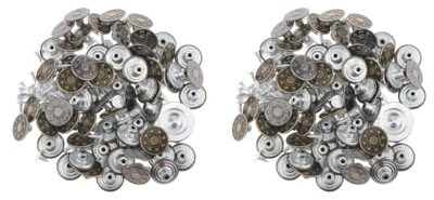 Lot de 2 ensembles de 60 rivets pour jeans - 17 mm