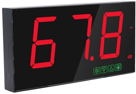 Dezibel-Messgerät, Wandmontiert, Hochgenaue Batteriestandsanzeige, USB 30–130 DB mit Alarmfunktion, Schallpegelmesser für Bar, Schule