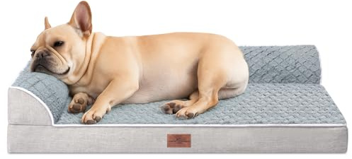 Comfort Expression Dog Beds Medium Size Dogs, Orthopedic Medium Dogs Beds, Waterproof Dog Beds with Removable Washable Cover & Non-Skid Bottom(Grey)