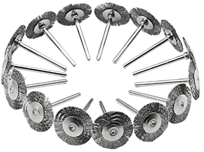 Aqxyxsw 45 stücke Mini Rotary Edelstahl Drahtrad Drahtbürste Kleine Drahtbürsten Set Zubehör Fit for Dremel Mini Bohrer Rotary Werkzeuge fangzi