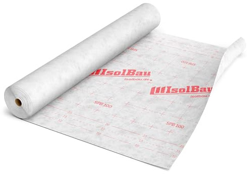 Isolbau Unterspannbahn Dach SPB 100, 300 m² Rolle (1,5 x 200 m) - Dachfolie mit 100 g/m² Flächengewicht - Dampfdurchlässige Unterdeckbahn, wasserdicht und witterungsbeständig