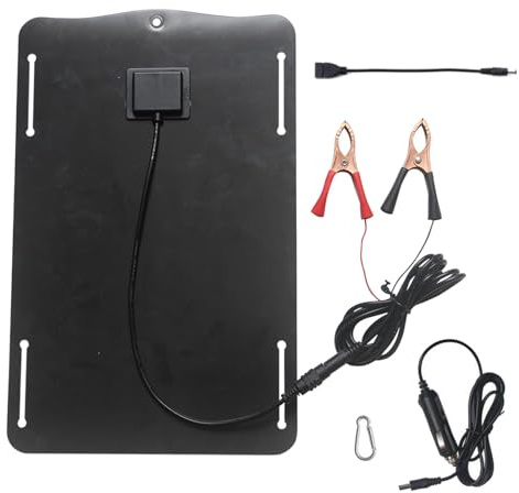 Chargeur Solaire - 10W Chargeur Panneau Solaire | 18V Batterie Voiture | Chargeur Solaire Étanche Pour Voiture | Chargeur Et Entretien De La Batterie Solaire | Chargeur De Voiture Portable Chargeur De