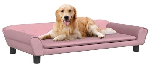 CLALER Hundesofa 100x50x21 cm Plüsch Hundecouch Hundebett Haustiersofa hundesofa für kleine Hunde, Grosse Hunde und mittlere Hunde, Rosa
