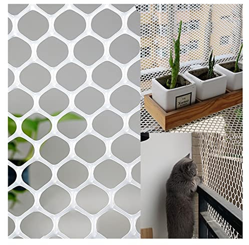 Weißes Drahtgeflecht aus Kunststoff, sechseckiges Geflügelnetz aus Kunststoff, Gartennetz mit festen Riemen für die Gartenarbeit im Innen- und Außenbereich (Farbe: Weiß, Größe: 0,5 x 25 m)