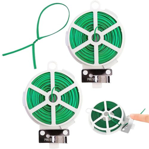 YOYEAH 100M Pflanzendraht, Gartendraht grün, bindedraht ummantelt - Robuster, langlebiger Binddraht zum Organisieren von Pflanzen und Gegenständen, geeignet für Low Stress Training