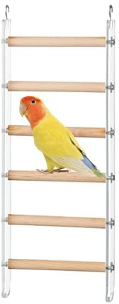 Vogelleiter - Kleine Vogelübungsleiter | Vogelkäfigleiter | Langlebige Holzbartleiter Für, Kakadosen, Wellensittiche Und Kleine Vögel | Ideal Zum Klettern, Training Und Spielen In Vogelkäfig