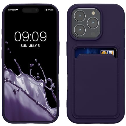 kwmobile Plånboksfodral kompatibelt med Apple iPhone 16 Pro korthållare skyddsfodral fodral - baltisk blå