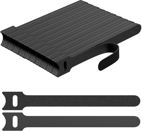 Uniclife 100 Stück Wiederverwendbare Kabelbinder, 15 cm Klett Kabelbinder Kabelorganizer, Verstellbare Kabelhalter für Kabelmanagement, vielseitige Kabelbinder für Zuhause, Büro & Rechenzentren