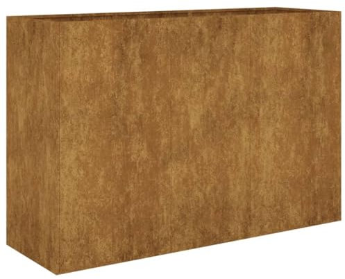 Jardinière surélevée 120 x 40 x 80 cm en acier Corten – Jardinière de jardin durable pour légumes et herbes – Idéal pour les petits jardins et balcons