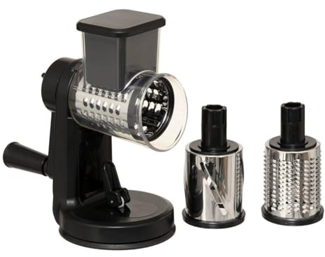 5Five - Rape SILVER PRO Noire en Plastique - 4 Pièces - 23,4x13x23,8cm - Accessoire de Cuisine, Utilisation Quotidienne