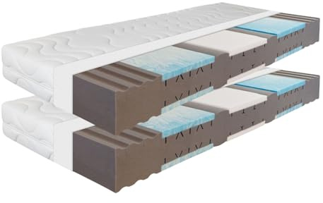 Sleepneo Ortho Dynamic Matratze 200x200 Höhe 19cm, 7-Zonen Gel Matratze H3&H4, Öko-Tex Zertifiziert, Made in Germany