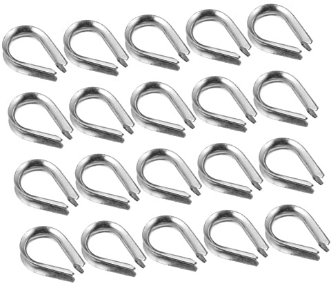 MAGICLULU 20piezas Manguito De Cable De Acero Inoxidable Resistentes Para Aparejos Guardacabos Para Tubo De Cuerda Fijación De Cable Uso Exteriores