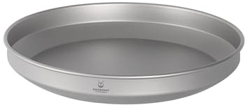 SILVERANT Assiettes de camping en titane, vaisselle d'extérieur avec poignée pliable, ustensile de cuisine portable pour pique-nique, randonnée, randonnée (900 ml)