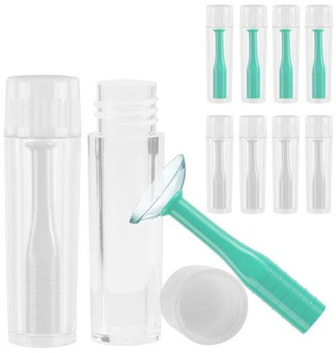Applicateur Ventouse pour Lentilles de Contact Souples en Silicone, 10 Pièces, Outil Pratique pour Lentilles RGP et Souples, Boîte de Rangement Incluse, Hygiène Avancée